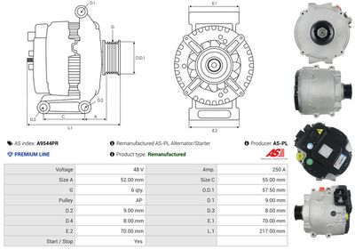 GENERATOR / ALTERNATOR AS-PL A9544PR 4