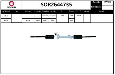 Рулевой механизм EAI SOR2644735 для PEUGEOT 305