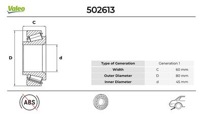 RADLAGERSATZ VALEO 502613