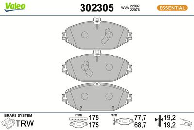 SET PLACUTE FRANA FRANA DISC VALEO 302305