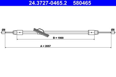 Тросик, cтояночный тормоз ATE 24.3727-0465.2 для MERCEDES-BENZ C-CLASS