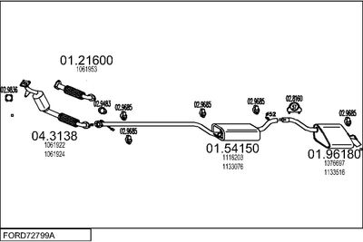 SISTEM DE ESAPAMENT MTS FORD72799A014485