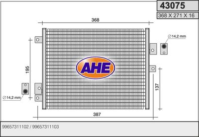 AHE 43075 Радіатор кондиціонера 