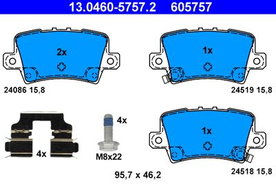 Brake Pad Set, disc brake 13.0460-5757.2