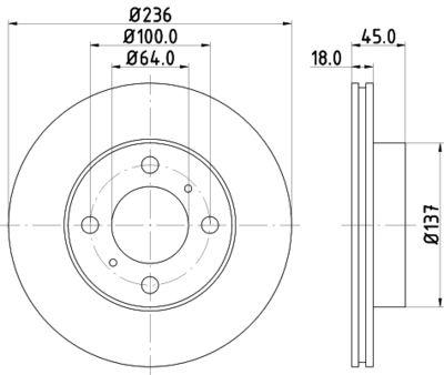 Тормозной диск HELLA 8DD 355 105-771 для MITSUBISHI CARISMA