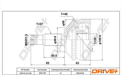 каре комплект, полуоска DR!VE+ DP2110.10.1148