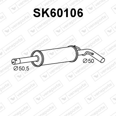 Средний глушитель выхлопных газов VENEPORTE SK60106 для SKODA RAPID