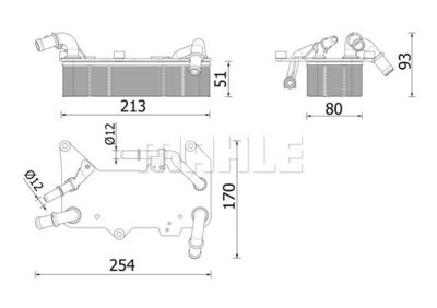 Oljekylare, automatisk transmission MAHLE CLC 286 000P