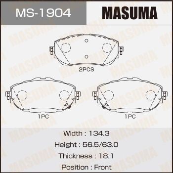 Комплект тормозных колодок MASUMA MS-1904 для TOYOTA AURIS