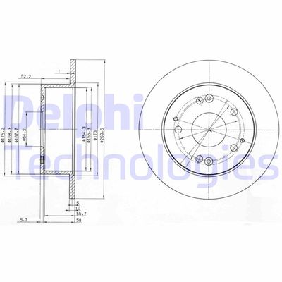 DELPHI BG3745 Тормозные диски  для HONDA ACCORD (Хонда Аккорд)