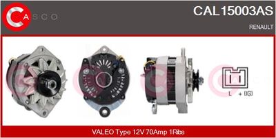 CASCO CAL15003AS Генератор  для RENAULT (Рено)