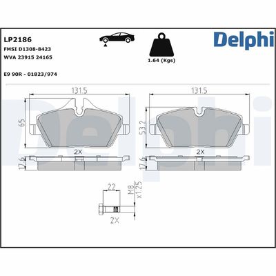 Brake Pad Set, disc brake LP2186