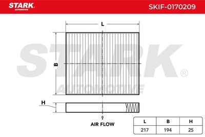 Филтър купе (поленов филтър) STARK SKIF-0170209
