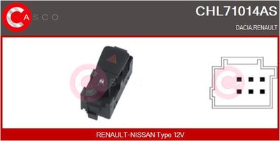 Vypínač výstražných blikačů CASCO CHL71014AS