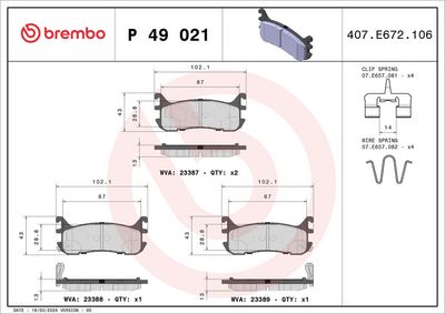 Brake Pad Set, disc brake P 49 021