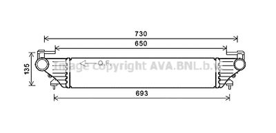 AVA QUALITY COOLING FT4415 Интеркулер  для FIAT 500L (Фиат 500л)
