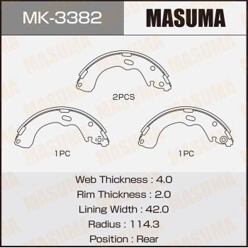Комплект тормозных колодок MASUMA MK-3382 для MAZDA TRIBUTE