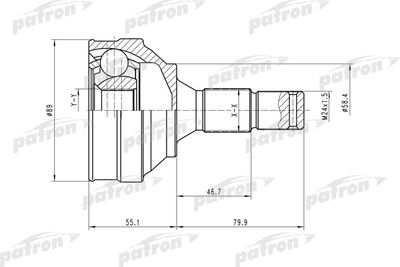 PATRON PCV1446 ШРУС  для PEUGEOT 206 (Пежо 206)