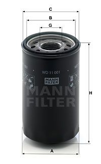 Filter, drifthydraulik MANN-FILTER WD 11 001