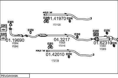 Układ wydechowy MTS PEUG44549A008242