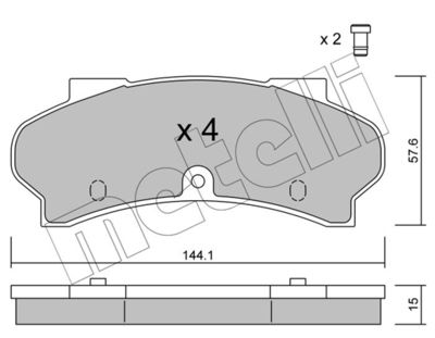 Комплект тормозных колодок, дисковый тормоз METELLI 22-0017-0 для PEUGEOT J7