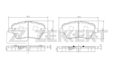 Комплект тормозных колодок, дисковый тормоз ZEKKERT BS-1693 для FORD B-MAX