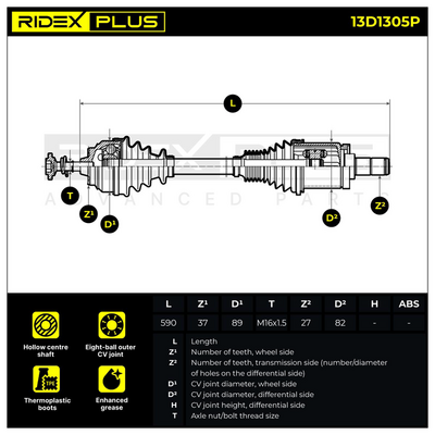 полуоска RIDEX