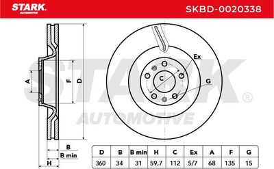 спирачен диск STARK SKBD-0020338