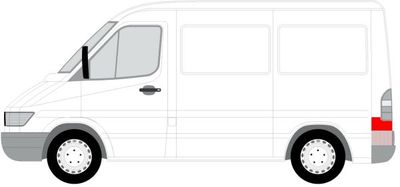 Hoekreparatieset, achter Links (onderste deel, paal, laag) past: MERCEDES SPRINTER 901, 902, 903, 904, 905 01.95-05.06