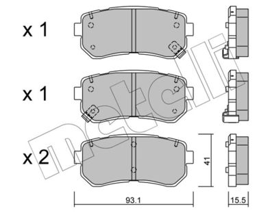 Комплект тормозных колодок, дисковый тормоз 22-0725-0