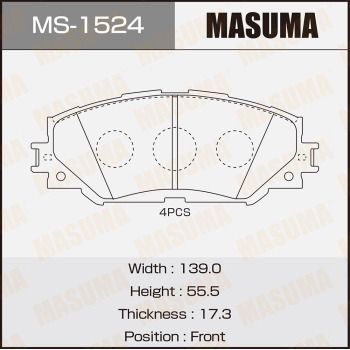 MASUMA MS-1524 Ремкомплект барабанных колодок  для TOYOTA NOAH/VOXY (Тойота Ноах/воx)