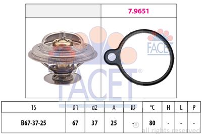 Термостат, охлаждающая жидкость FACET 7.8613 для MERCEDES-BENZ MB