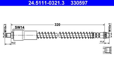 Тормозной шланг ATE 24.5111-0321.3 для RENAULT THALIA