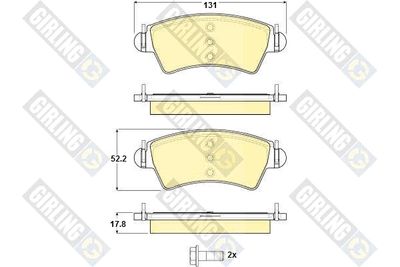 GIRLING 6115014 Тормозные колодки и сигнализаторы  для PEUGEOT 206 Наклонная задняя часть (2A/C) 1.6 16V