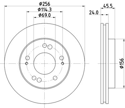 Тормозной диск HELLA 8DD 355 103-311 для MITSUBISHI ECLIPSE