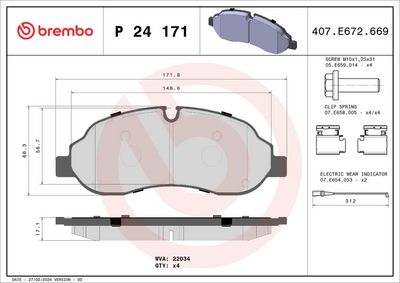 Brake Pad Set, disc brake P 24 171