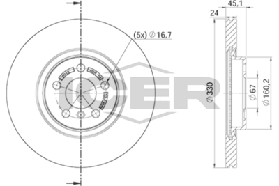 спирачен диск ICER 78BD0043-2
