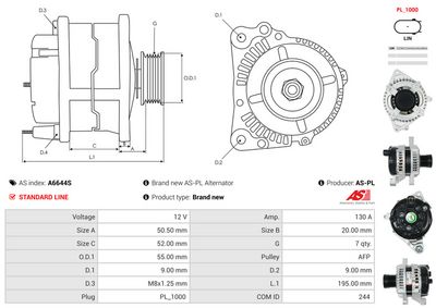 GENERATOR / ALTERNATOR AS-PL A6644S 4