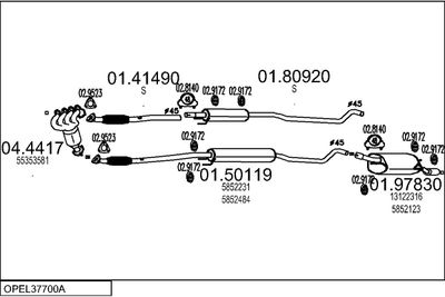 SISTEM DE ESAPAMENT MTS OPEL37700A018467