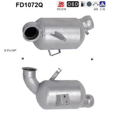 Filtr sadzy / filtr cząstek stałych, układ wydechowy AS FD1072Q