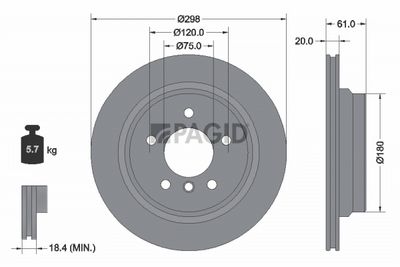 Tarcza hamulcowa PAGID 50441NC