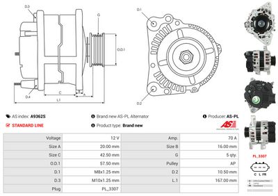 GENERATOR / ALTERNATOR AS-PL A9362S 4