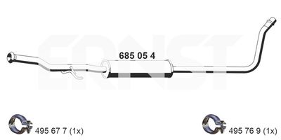 Tłumik środkowy ERNST 685054