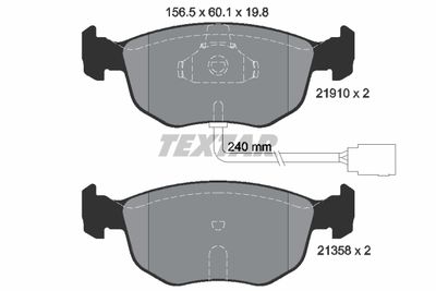Комплект тормозных колодок, дисковый тормоз TEXTAR 2191003 для FORD USA CONTOUR