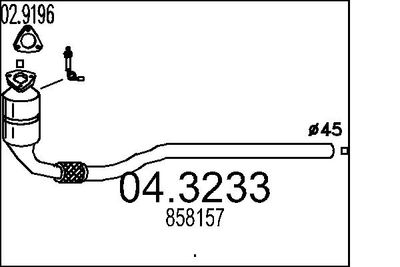 MTS 04.3233 Каталізатор  для OPEL (Опель)