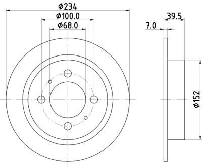 Тормозной диск HELLA 8DD 355 105-151 для NISSAN ALMERA