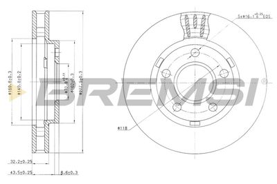 Тормозной диск BREMSI CD7030V для CADILLAC DEVILLE