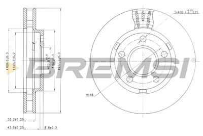 Тормозной диск BREMSI CD7030V для BUICK REGAL