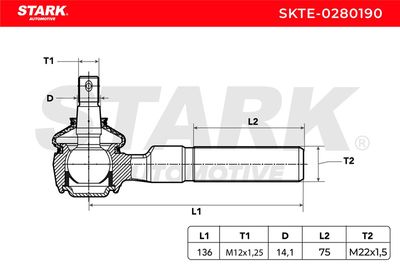 накрайник на напречна кормилна щанга STARK SKTE-0280190