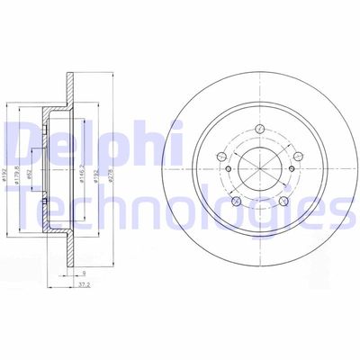 Тормозной диск DELPHI BG4222 для FIAT SEDICI
